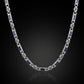 Solid 6mm Infinity Link Chain, studded with Natural Amethyst Stone | 925 Sterling Silver Chain | With Certificate of Authenticity and 925 Hallmark
