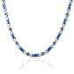 Solid 6mm Infinity Link Chain, studded with Blue Zircon | 925 Sterling Silver Chain | With Certificate of Authenticity and 925 Hallmark