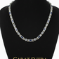 Solid 6mm Infinity Link Chain, studded with Blue Zircon | 925 Sterling Silver Chain | With Certificate of Authenticity and 925 Hallmark
