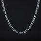 Solid 6mm Infinity Link Chain, studded with Blue Zircon | 925 Sterling Silver Chain | With Certificate of Authenticity and 925 Hallmark