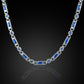 Solid 6mm Infinity Link Chain, studded with Blue Zircon | 925 Sterling Silver Chain | With Certificate of Authenticity and 925 Hallmark
