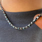 Minimalist Solid 4mm Oxidised Turquoise Chain | 925 Sterling Silver Chain | With Certificate of Authenticity and 925 Hallmark