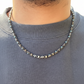 Minimalist Solid 4mm Oxidised Turquoise Chain | 925 Sterling Silver Chain | With Certificate of Authenticity and 925 Hallmark