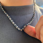 Minimalist Solid 4mm Oxidised Turquoise Chain | 925 Sterling Silver Chain | With Certificate of Authenticity and 925 Hallmark