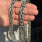 Solid 10mm Byzantine Heavy Link Chain | 925 Sterling Silver Chain | With Certificate of Authenticity and 925 Hallmark