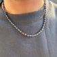 Minimalist Solid 4mm Oxidised Turquoise Chain | 925 Sterling Silver Chain | With Certificate of Authenticity and 925 Hallmark