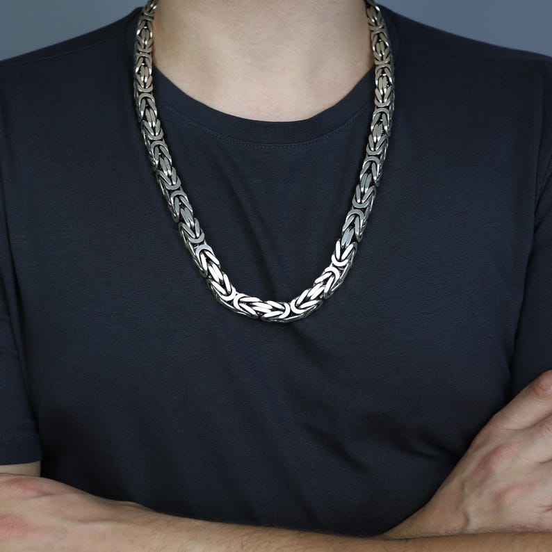 Solid 10mm Byzantine Heavy Link Chain | Chain - caratsutra