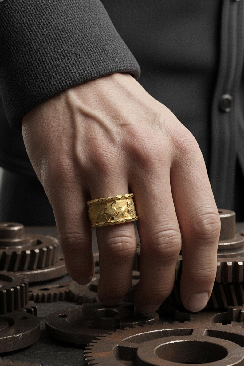 Unique Designed Rhodium Plated Jaguar face Ring Band | 925 Sterling Silver | With Certificate of Authenticity and 925 Hallmark