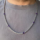 Solid 6mm Byzantine Link Chain, studded with Amethyst Stone baguette cut | 925 Sterling Silver Chain | With Certificate of Authenticity and 925 Hallmark