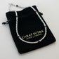 Solid 6mm Byzantine Link Chain, studded with Gomed Stone baguette cut | 925 Sterling Silver Chain | With Certificate of Authenticity and 925 Hallmark