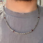 Solid 6mm Byzantine Link Chain, studded with Gomed Stone baguette cut | 925 Sterling Silver Chain | With Certificate of Authenticity and 925 Hallmark