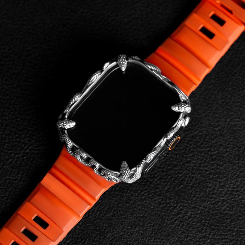 Smart Watch Snake Case | Oxidised Finish. 925 Sterling Silver with Hallmark