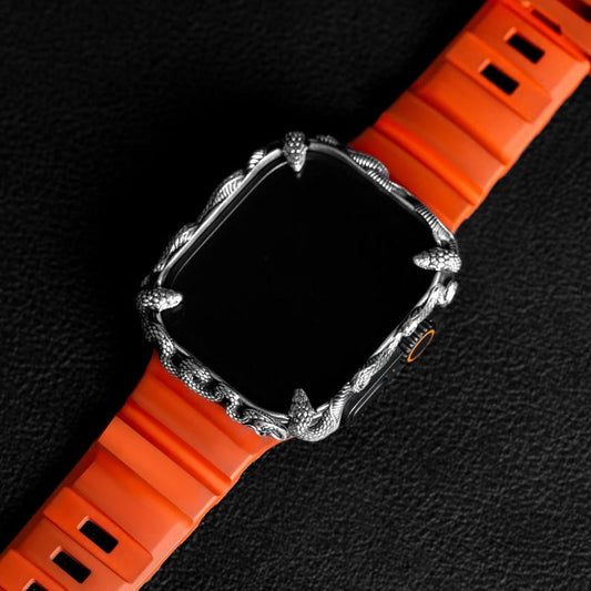 Smart Watch Snake Case | Oxidised Finish. 925 Sterling Silver with Hallmark