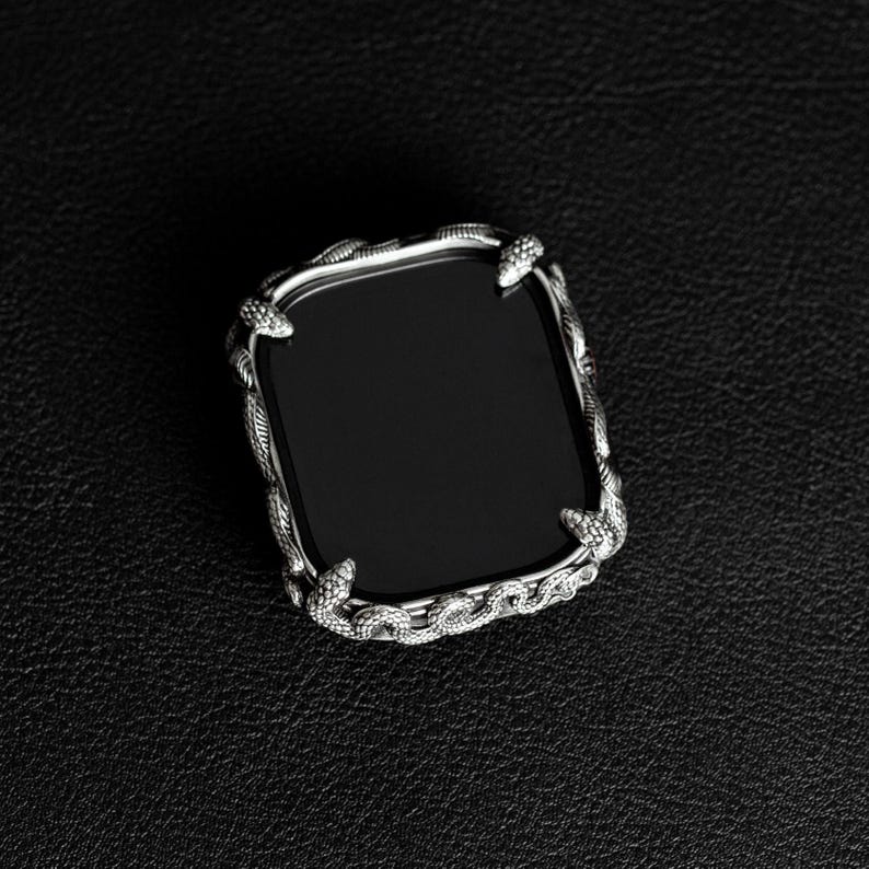 Smart Watch Snake Case | Oxidised Finish. 925 Sterling Silver with Hallmark