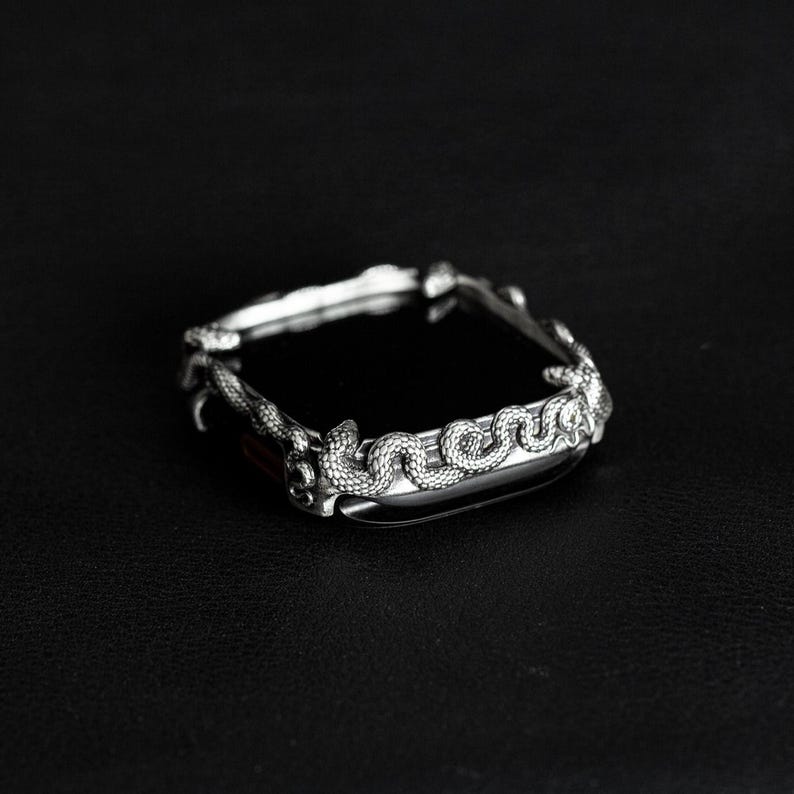Smart Watch Snake Case | Oxidised Finish. 925 Sterling Silver with Hallmark