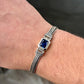 13mm Classic Chain Bracelet with 7Ct Blue Sapphire Stone for Men | 925 Sterling Silver Bracelet | Men's Jewelry