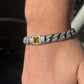 14mm Retro Silver Oxidized Bracelet studded with Original 8ct Citrine Stone| 925 Sterling Silver Bracelet | With Certificate of Authenticity and 925 Hallmark