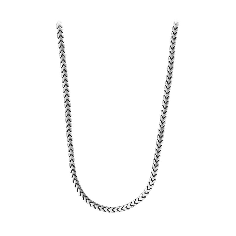 Solid 5mm Franco Link Chain with Plain Lock (Matt Finish) | 925 Sterling Silver Chain | With Certificate of Authenticity and 925 Hallmark