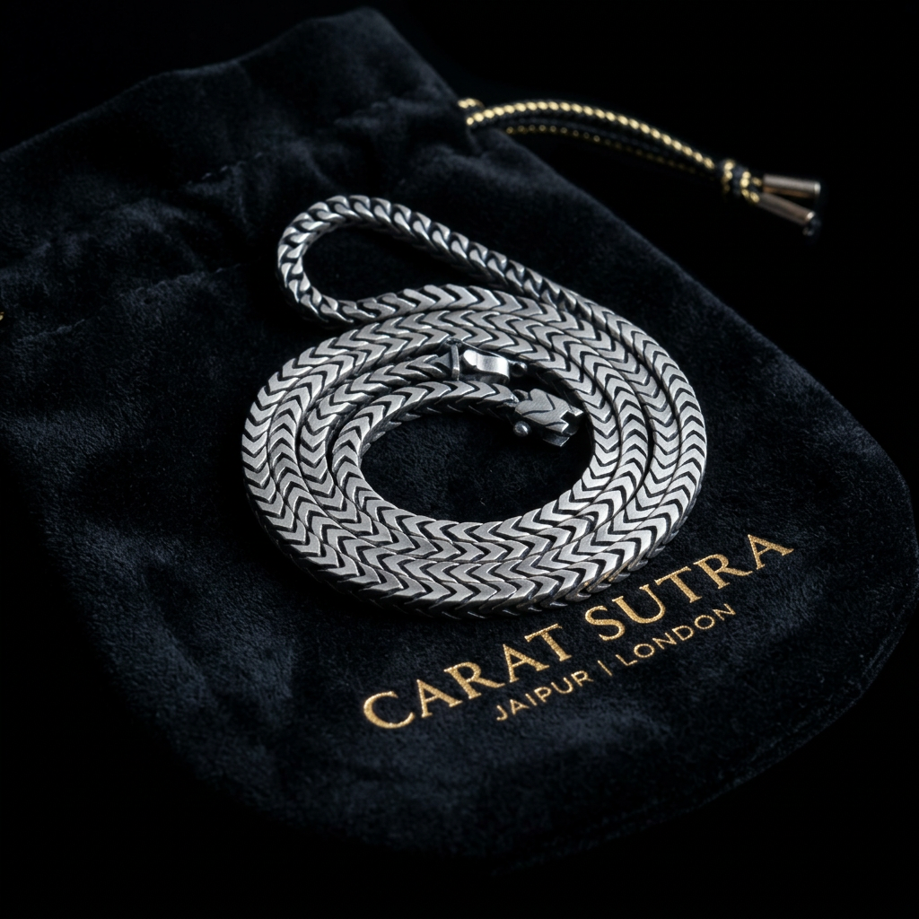 Solid 4mm Franco Link Chain with Plain Lock (Matt Finish) | 925 Sterling Silver Chain