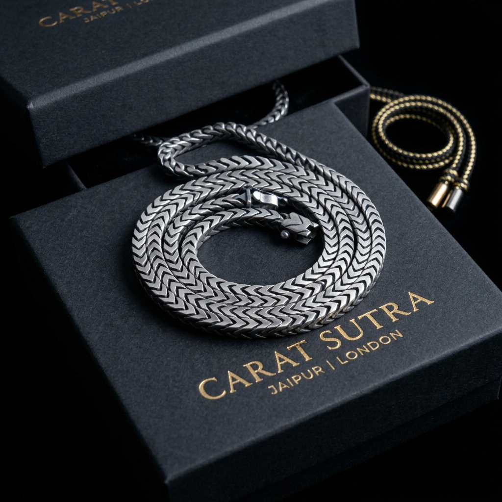 Solid 4mm Franco Link Chain with Plain Lock (Matt Finish) | 925 Sterling Silver Chain