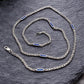 Solid 4mm Byzantine Link Chain, studded with Mini Blue Zircon | 925 Sterling Silver Chain | With Certificate of Authenticity and 925 Hallmark