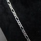 4mm Wide Solid Figaro-Cuban Link Chain |925 Sterling Silver Chain | Men's Jewelry with Hallmark