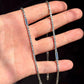 Solid 4mm Byzantine Link Chain, studded with Mini Blue Zircon | 925 Sterling Silver Chain | With Certificate of Authenticity and 925 Hallmark