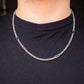 Solid 4mm Byzantine Link Chain, studded with Mini Blue Zircon | 925 Sterling Silver Chain | With Certificate of Authenticity and 925 Hallmark