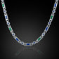 Solid 6mm Infinity Link Chain, studded with Blue & Green Zircon | 925 Sterling Silver Chain | With Certificate of Authenticity and 925 Hallmark