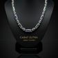 Solid 6mm Infinity Link Chain, studded with Blue & Green Zircon | 925 Sterling Silver Chain | With Certificate of Authenticity and 925 Hallmark