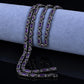 Solid 6mm Infinity Link Chain, studded with Natural Amethyst Stone | 925 Sterling Silver Chain | With Certificate of Authenticity and 925 Hallmark