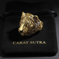 RARE PRINCE by CARAT SUTRA | Unique Designed Tiger Face Ring | 22kt Gold Micron Plated 925 Sterling Silver Oxidized Ring | Men's Jewelry | With Certificate of Authenticity and 925 Hallmark - caratsutra