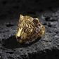 RARE PRINCE by CARAT SUTRA | Unique Designed Tiger Face Ring | 22kt Gold Micron Plated 925 Sterling Silver Oxidized Ring | Men's Jewelry | With Certificate of Authenticity and 925 Hallmark - caratsutra