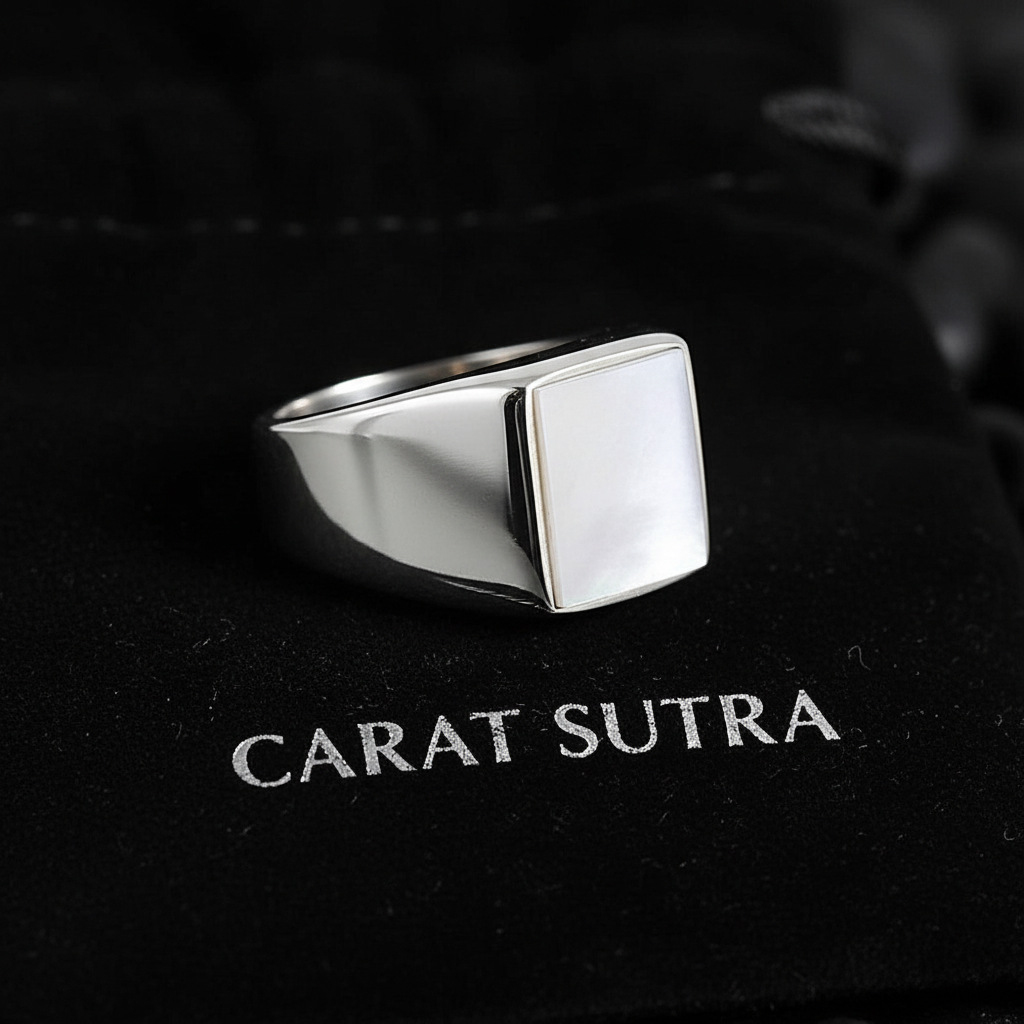 RARE PRINCE by CARAT SUTRA | Unique Turkish Style Ring with Natural Pearl | 925 Sterling Silver Oxidized Ring | Men's Jewelry | With Certificate of Authenticity and 925 Hallmark