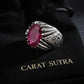RARE PRINCE by CARAT SUTRA | Unique Designed Ring with Natural Red Ruby | 925 Sterling Silver Oxidized Ring | Men's Jewelry | With Certificate of Authenticity and 925 Hallmark