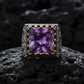 RARE PRINCE by CARAT SUTRA | Unique Designed Turkish Style Premium Ring with Purple Amethyst | 925 Sterling Silver Oxidized Ring | Men's Jewelry | With Certificate of Authenticity and 925 Hallmark - caratsutra