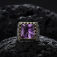 RARE PRINCE by CARAT SUTRA | Unique Designed Turkish Style Premium Ring with Purple Amethyst | 925 Sterling Silver Oxidized Ring | Men's Jewelry | With Certificate of Authenticity and 925 Hallmark - caratsutra