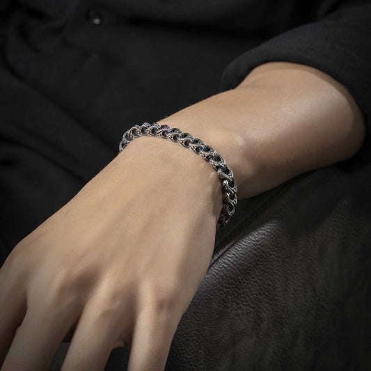RARE PRINCE by CARAT SUTRA | Unique Hand Engraved Cylindrical Oxidized Bracelet | 925 Sterling Silver Bracelet | Men's Jewelry | With Certificate of Authenticity and 925 Hallmark