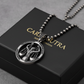 RARE PRINCE by CARAT SUTRA | Unique Libra Zodiac Designed Pendant Studded with Black Zircons | Unisex 925 Sterling Silver Oxidized Pendant | Men's Jewelry | With Certificate of Authenticity and 925 Hallmark - caratsutra
