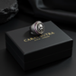 RARE PRINCE by CARAT SUTRA | Unique Handmade Turkish Style Lion Ring with Red Zircons | 925 Sterling Silver Oxidized Ring | Men's Jewelry | With Certificate of Authenticity and 925 Hallmark - caratsutra