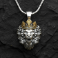 RARE PRINCE by CARAT SUTRA | Unique Designed Lion with Crown Pendant for Men | 925 Sterling Silver Oxidized Pendant | Men's Jewelry | With Certificate of Authenticity and 925 Hallmark
