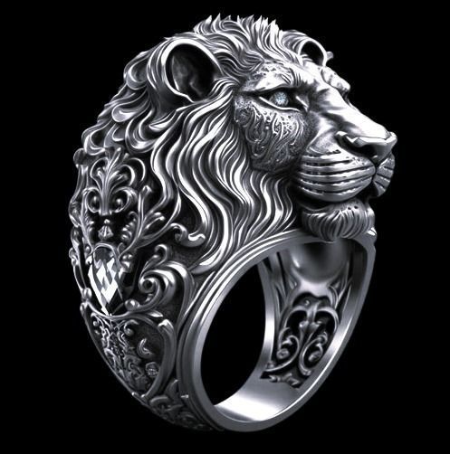 RARE PRINCE by CARAT SUTRA | Unique Designed 3D Lion Face Ring | 925 Sterling Silver Oxidized Ring | Men's Jewelry | With Certificate of Authenticity and 925 Hallmark