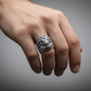 RARE PRINCE by CARAT SUTRA | Unique Designed Ferocious Lion Ring | 925 Sterling Silver Oxidized Ring | Men's Jewelry | With Certificate of Authenticity and 925 Hallmark - caratsutra