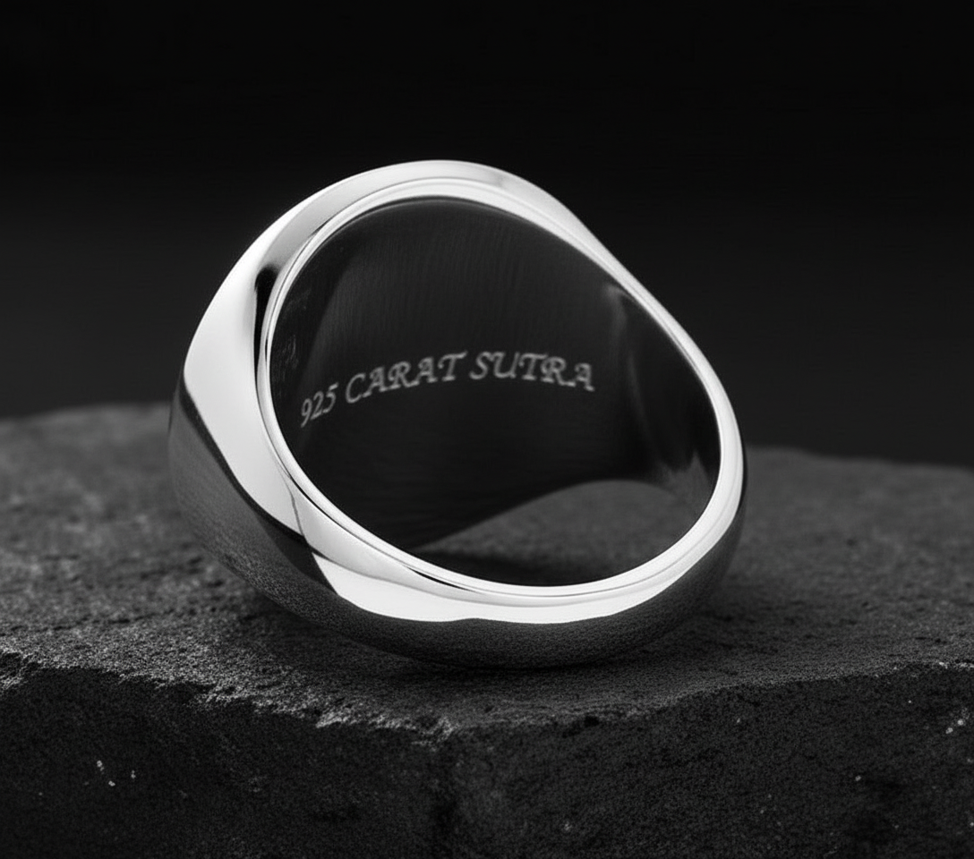 RARE PRINCE by CARAT SUTRA | Unique Designed Lion Signet Ring | 925 Sterling Silver Oxidized Ring | Men's Jewelry | With Certificate of Authenticity and 925 Hallmark - caratsutra