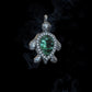 RARE PRINCE by CARAT SUTRA | Unique Designed Turtle Pendant with green onyx stone | 925 Sterling Silver Oxidized Pendant | With Certificate of Authenticity and 925 Hallmark