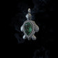 RARE PRINCE by CARAT SUTRA | Unique Designed Turtle Pendant with green onyx stone | 925 Sterling Silver Oxidized Pendant | With Certificate of Authenticity and 925 Hallmark