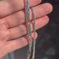 Solid 4mm Byzantine Link Chain, studded with Mini Blue Zircon | 925 Sterling Silver Chain | With Certificate of Authenticity and 925 Hallmark