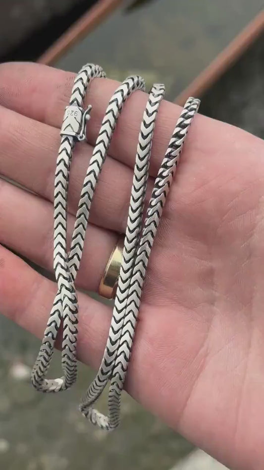 Solid 5mm Franco Link Chain with Plain Lock (Matt Finish) | Chain