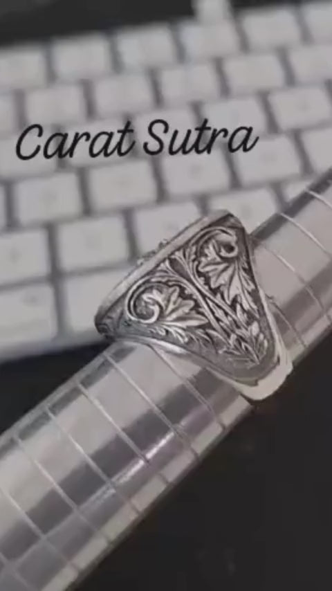 RARE PRINCE by CARAT SUTRA | Unique Designed Lion Ring | 925 Sterling Silver Oxidized Ring | Men's Jewelry | With Certificate of Authenticity and 925 Hallmark