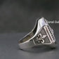 RARE PRINCE by CARAT SUTRA | Unique Design Lion Ring with Illuminati/ Evil Eye Symbol | Oxidized 925 Sterling Silver Ring | Men's Jewelry | With Certificate of Authenticity and 925 Hallmark